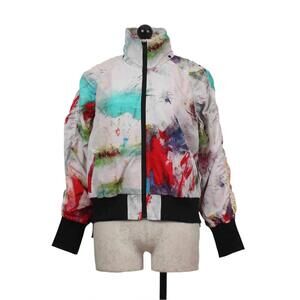 NEW UBU women's ruched bomber jacket in multicolor